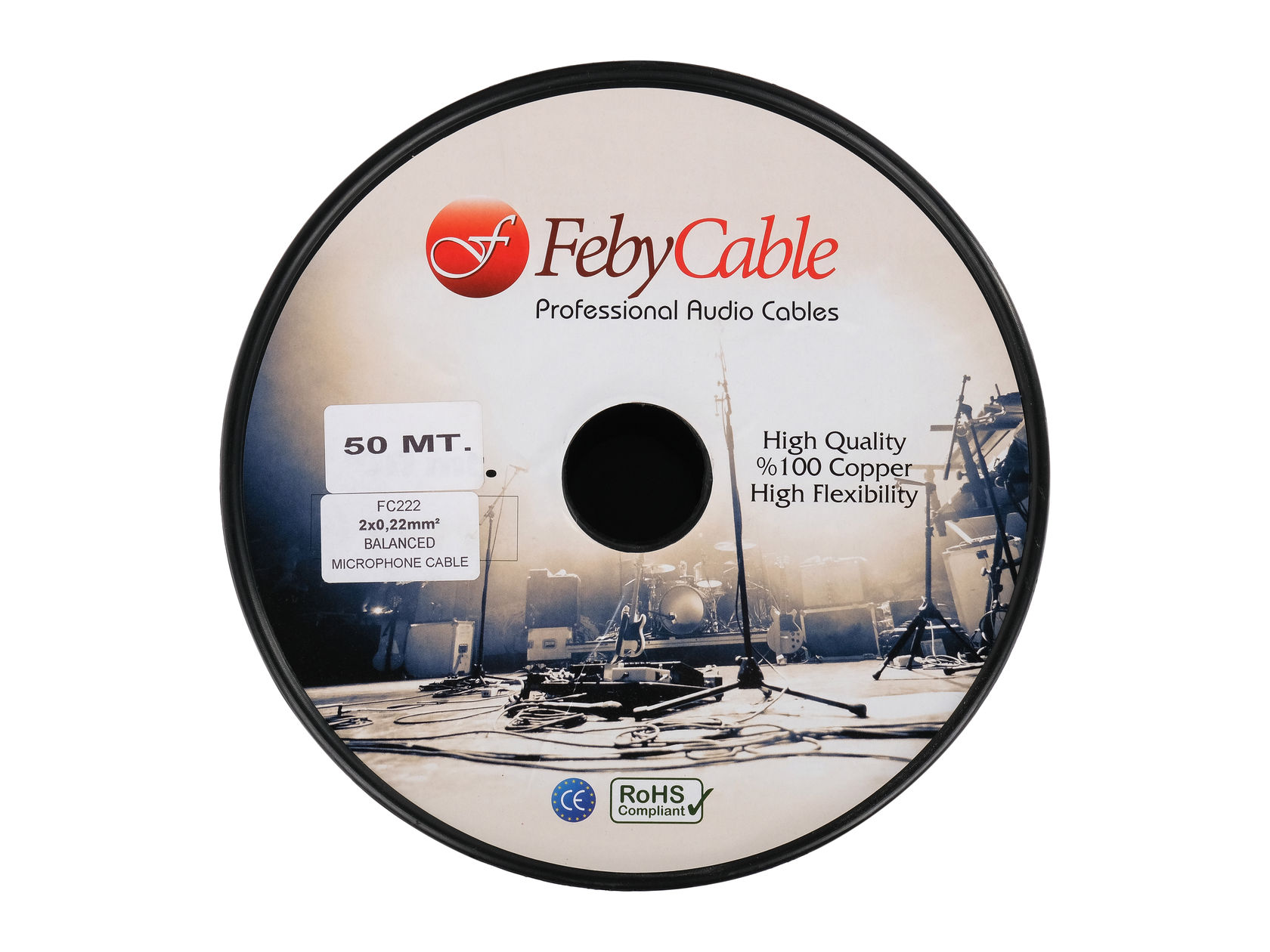 Картинка Микрофонный кабель Feby Cable FC222WH-50 - лучшая цена, доставка по России. Фото N2
