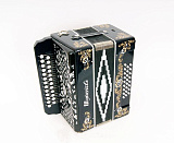 Картинка Гармонь Шуйская гармонь Z44XL-C-BLACK Гармонь "Барыня" 25х25-IV, черная - лучшая цена, доставка по России